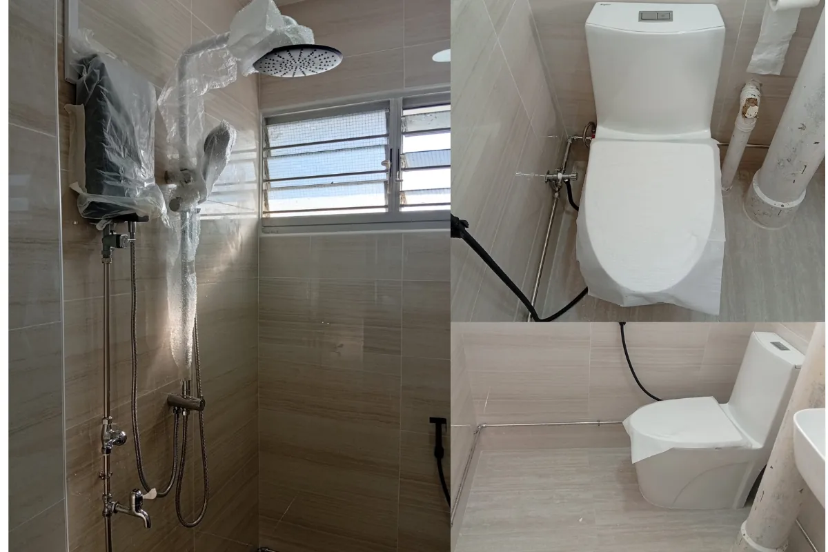 2 Toilets renovation with tile overlay works