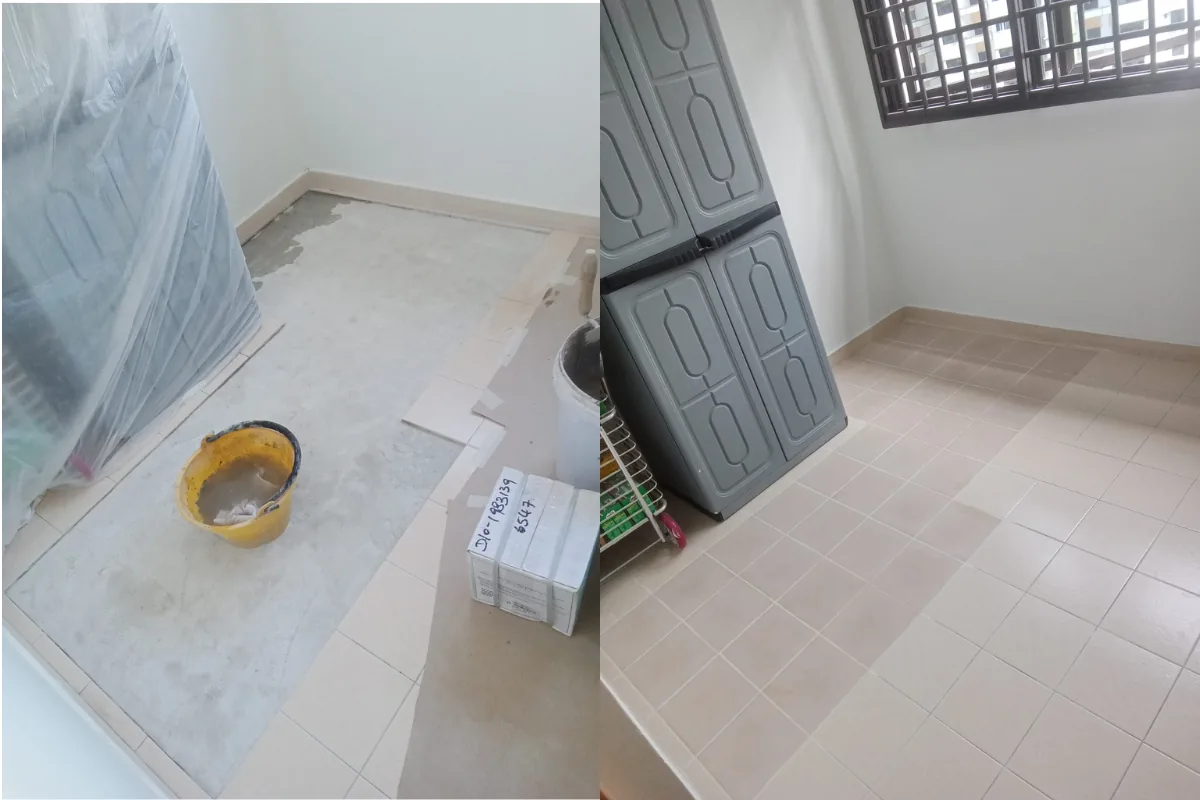Tile replacement works